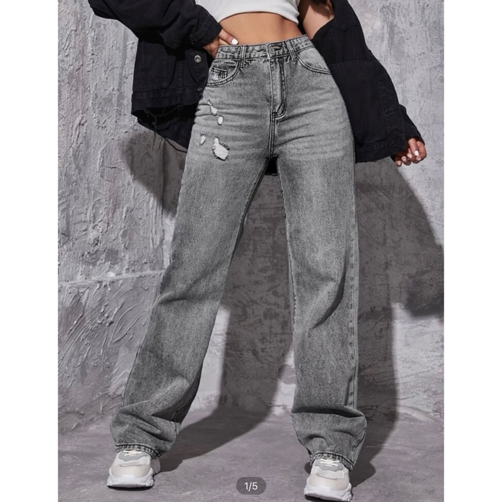 High Waisted Straight Leg Jeans
